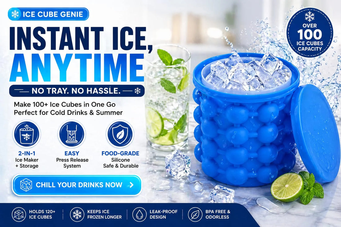 Portable Silicone Ice Cube Maker | Space-Saving Ice Bucket